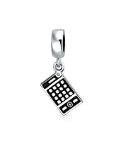 Bling Jewelry Bookkeeper Accountant Math Wiz Calculator Dangle Bead Charm Oxidized .925 Sterling Silver Fits European Bracelet