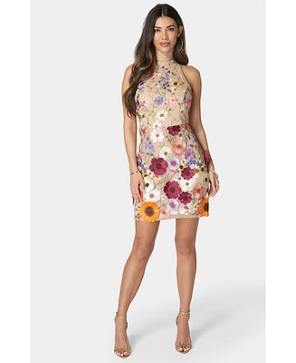 Bebe Women's Mock Neck Sleeveless Short Dress