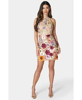 Bebe Women's Mock Neck Sleeveless Short Dress