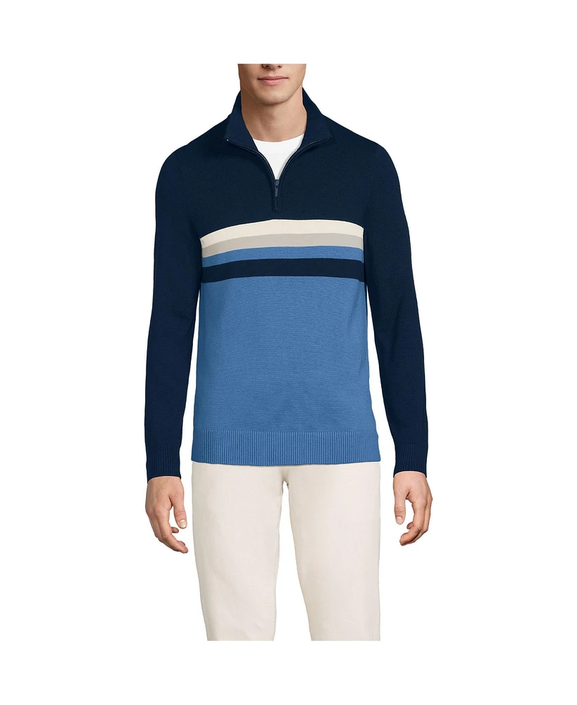 Lands' End Men's Long Sleeve Cooling Quarter Zip Sweater