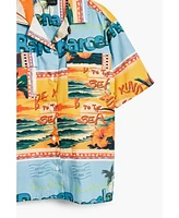 Desigual Boys Boys's Tropical postcards shirt
