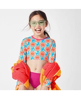 Lands' End Girls Long Sleeve Top Bikini Set Swimsuit
