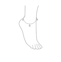 Bling Jewelry Marine Life Starfish Anklet Ankle Bracelet Sterling Silver 9-10 Inch