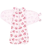 Hudson Baby Girls Convertible Swaddle Sleep Sack, Blush Rose, 3-9 Months