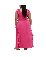 City Chic Plus Fee Frill Maxi Dress