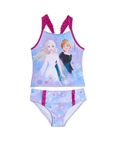 Frozen Toddler Girls Disney Princess Anna Elsa Tankini Top and Bikini Bottom Swim Set