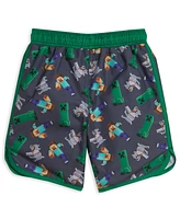 Minecraft Big Boys Steve Creeper Alex Skeleton Swim Trunks Bathing Suit to