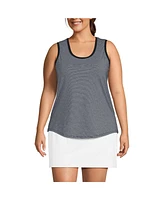 Lands' End Plus Sleeveless Power Performance Scoop Neck Curved Hem Tunic Tank