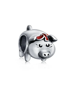 Bling Jewelry Cute Hog Piggy Bank Charm Bead Sterling Silver European Bracelets