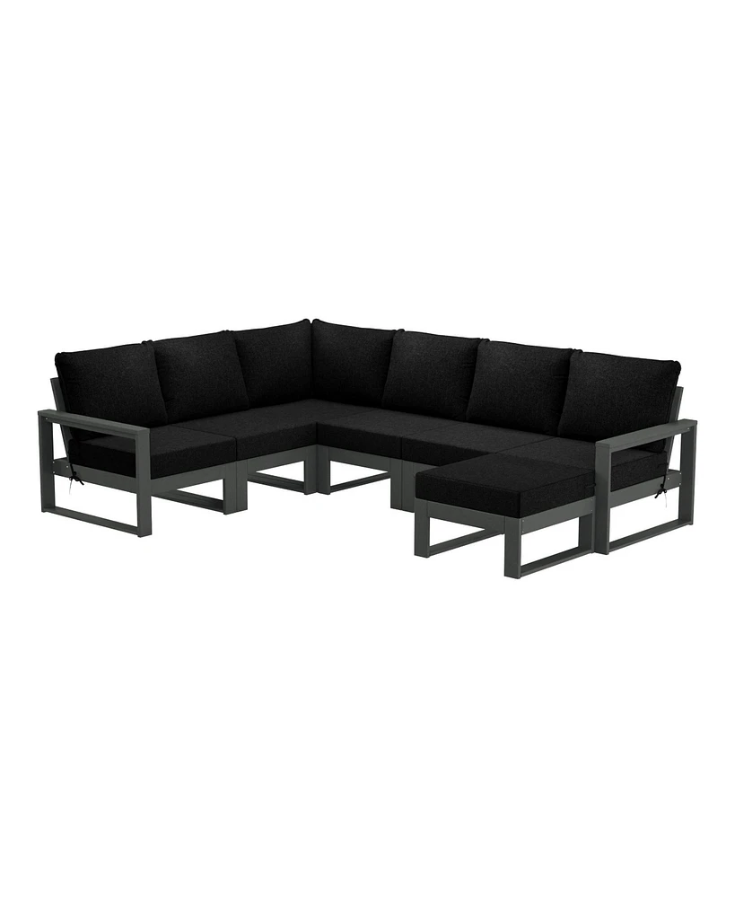 7-Piece Outdoor Modular L-Shaped Corner Patio Sectional Sofa Set