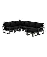 7-Piece Outdoor Modular L-Shaped Corner Patio Sectional Sofa Set