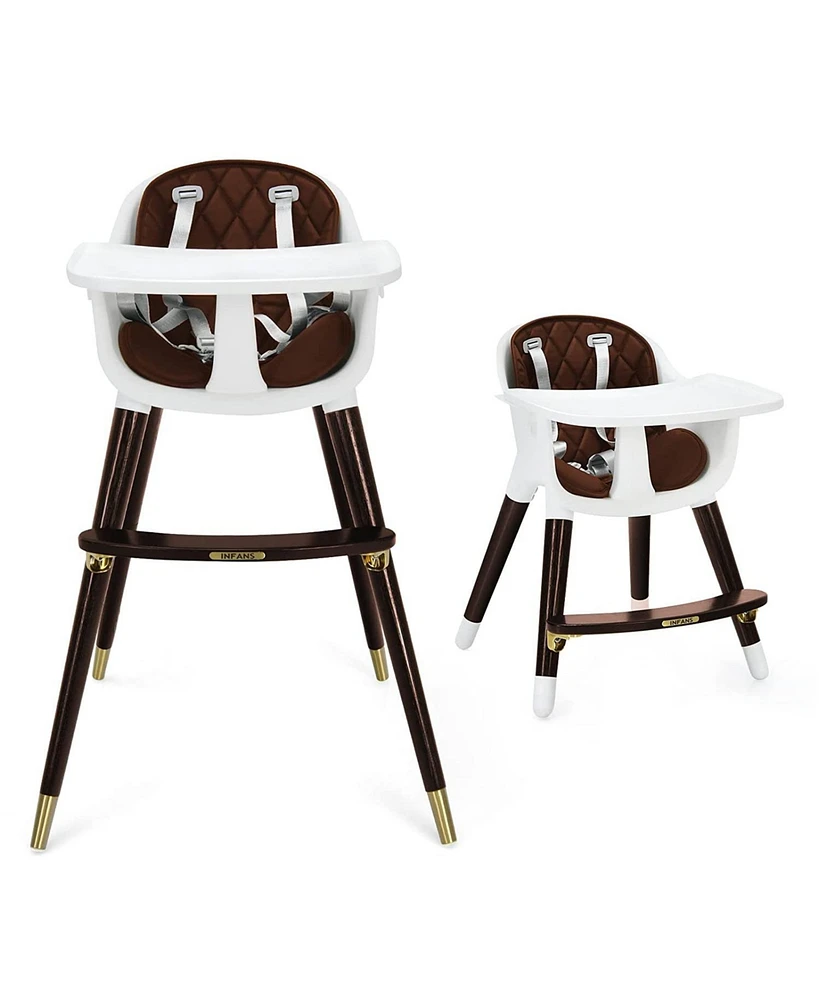 3-In-1 Adjustable Baby High Chair with Soft Seat Cushion for Toddlers