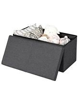 30 Inch Folding Storage Ottoman with Lift Top