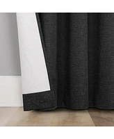 Treviso Linen Blend Magnetic Closure 100% Blackout Back Tab Curtain Panel