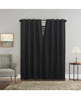 Treviso Linen Blend Magnetic Closure 100% Blackout Back Tab Curtain Panel