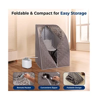 SereneLife Compact & Portable Steam Sauna - One-Person Detox & Relaxation Tent (Gray