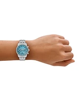 Michael Kors Women's Ritz Chronograph Silver-Tone Stainless Steel Watch, 35mm