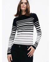 Nocturne Women's Striped Crocheted Knitted Sweater