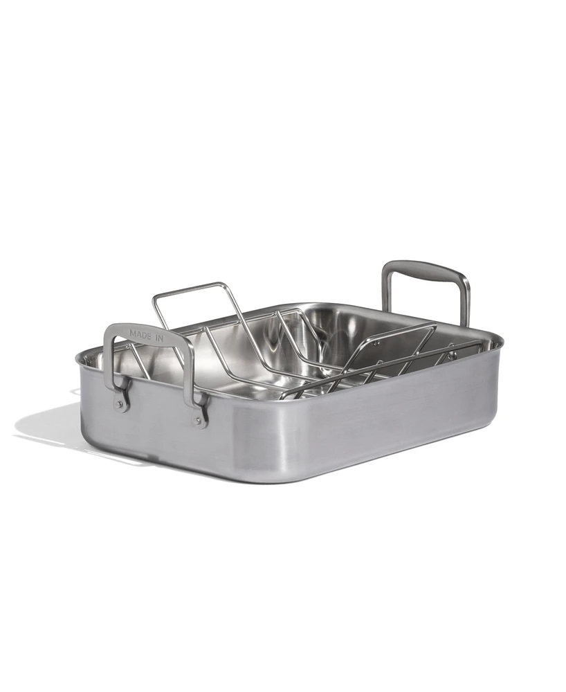 Made In Stainless Steel Clad 17" Roasting Pan
