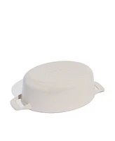 Made Enameled Cast Iron 7.5-Quarts Oval Dutch Oven with Lid