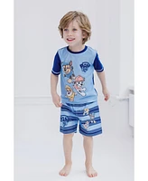 Paw Patrol Toddler Boys Upf 50+ Rash Guard and Swim Trunks Outfit Set