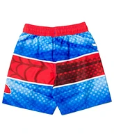 Spidey and His Amazing Friends Toddler Boys Marvel Upf 50+ Rash Guard Swim Trunks Outfit Set