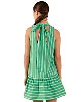 English Factory Women's Cotton Stripe Halter Mini Dress