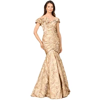 Lara Women's Off Shoulder Brocade Mermaid Gown