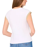 Vince Camuto Women's Crochet-Trim Top