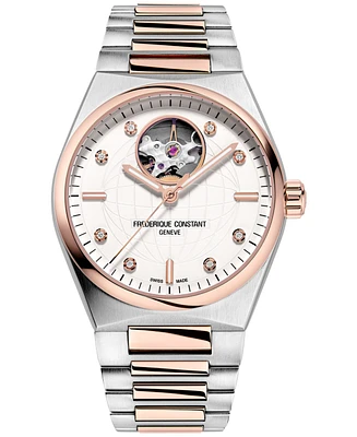 Frederique Constant Women's Swiss Automatic Highlife Diamond (1/20 ct. t.w.) Two-Tone Stainless Steel Bracelet Watch 34mm