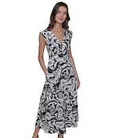 Karl Lagerfeld Paris Women's Printed Maxi Dress