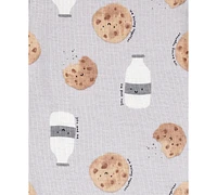 Carter's Baby Milk & Cookies Little Character Cotton Bodysuits Pants, 3 Piece Set