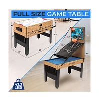 SereneLife 42" 6-in-1 Multi-Game Table - Pool, Air Hockey, Foosball, Basketball, Table Tennis & Dining Table