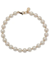 Lauren Ralph Lauren Gold-Tone Imitation Pearl Flex Bracelet