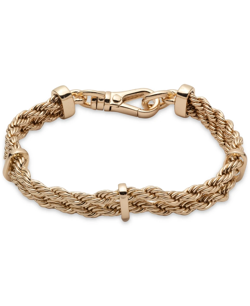 Lauren Ralph Lauren Gold-Tone Two-Row Rope Flex Bracelet