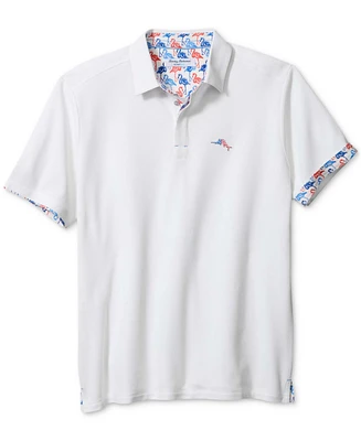 Tommy Bahama Men's Flamingo Mingle 5 O'clock Short Sleeve Polo Shirt