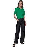 Karl Lagerfeld Paris Women's Cropped Logo Polo