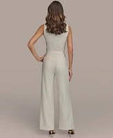 Donna Karan New York Pinstriped Mid Rise Wide-Leg Pants, Regular & Petite Sizes