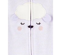 Carter's Baby Girls Lamb 2-Way-Zipper Cotton Sleep and Play Footed Coverall