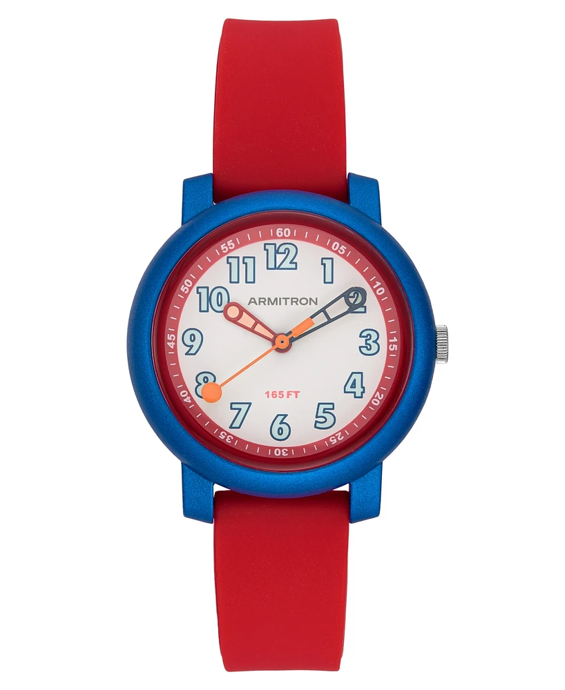 Armitron Kid's Quartz Tinker Time Red Silicone Watch, 32mm