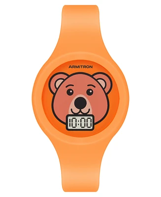 Armitron Kid's Quartz Happy Pals Orange Silicone Watch, 38mm