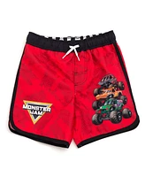 Monster Jam Toddler Boys Pullover Rash Guard and Swim Trunks Outfit Set