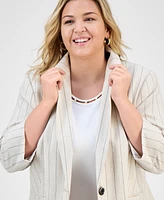 Kasper Plus Notch-Collar Single-Button Jacket