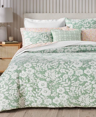 Charter Club Silhouette Floral 3-Pc. Duvet Cover Set, King, Exclusively at Macy's