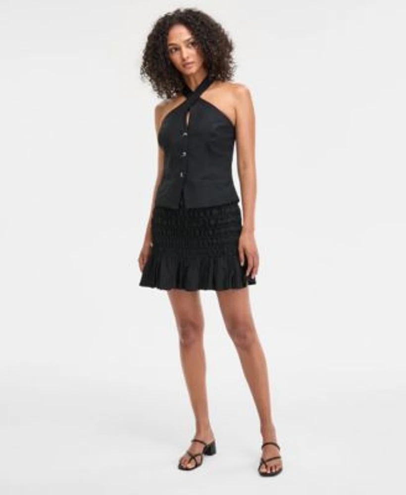 Bar Iii Womens Linen Halter Top Skirt Exclusively At Macys