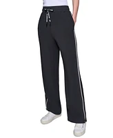 Karl Lagerfeld Paris Women's Mesh-Trim Wide-Leg Pants