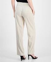 Kasper Women's Pinstripe Mid-Rise Straight-Leg Pants