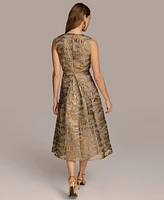 Donna Karan New York Women's Jewel-Neck Metallic Dress