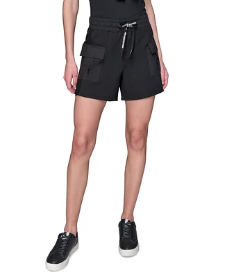 Karl Lagerfeld Paris Women's Mesh-Trim Cargo Shorts