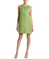 Natori Women's Solid Basket Weave Floral Shift Dress